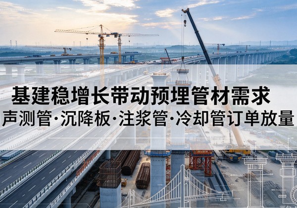 东昌基建稳增长带动预埋监测管材需求，声测管、沉降板、注浆管订单持续放量
